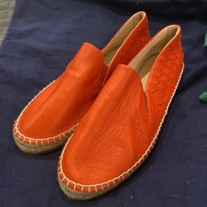 Bottega Veneta 0range Lambskin leather espadrille. Bottega’s Signature braid. 37